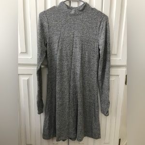 Hollister Gray Mock-Neck Long Sleeve Minidress